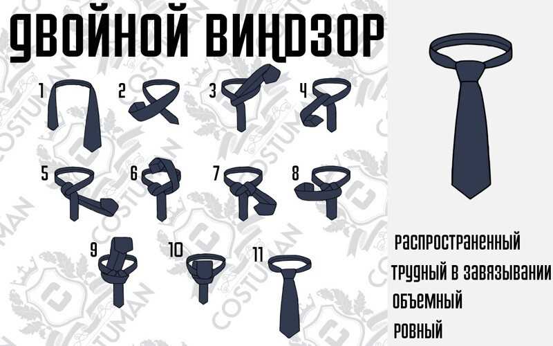 Как завязывать галстук виндзор (виндзорский узел)
