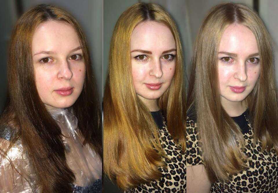 Осветление темных волос [фото до и после, выбор краски]