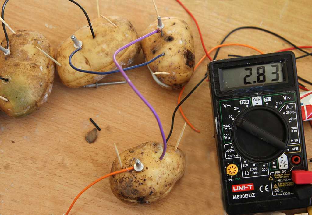 Решение: как сделать батарейку из картошки