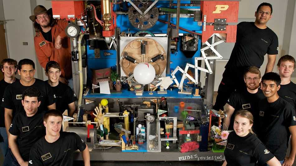 Машина голдберга для демонстрации превращений механической энергии
