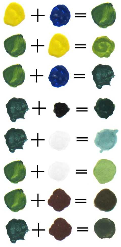 Как получить зеленый цвет, смешивая краски | lookcolor