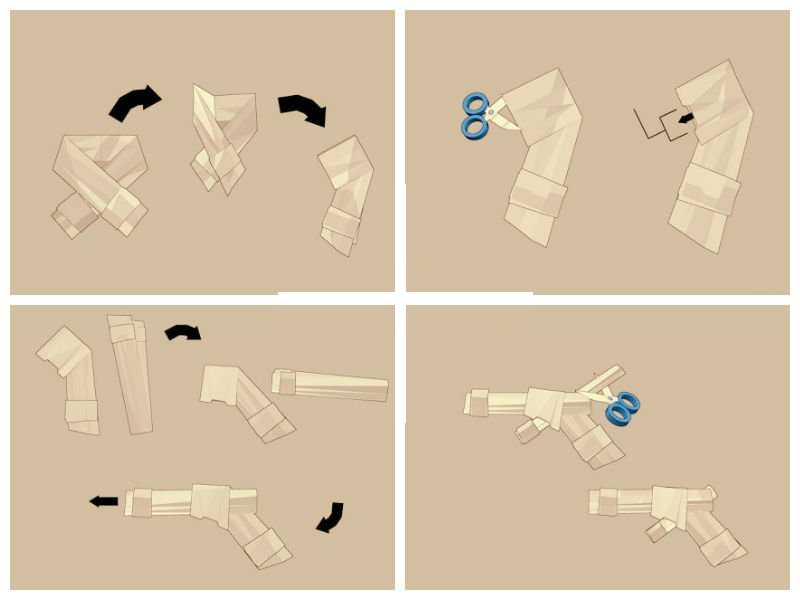 Как сделать из бумаги пистолет 🤡 который стреляет, оружие оригами своими руками