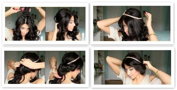 Ободок для волос - фото красивых причесок, правила выбора и как сделать самостоятельно