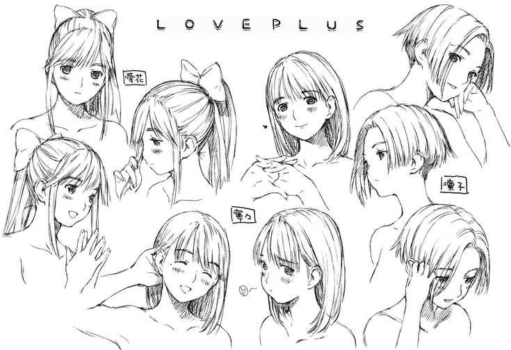 Как нарисовать волосы аниме поэтапно карандашом для начинающих