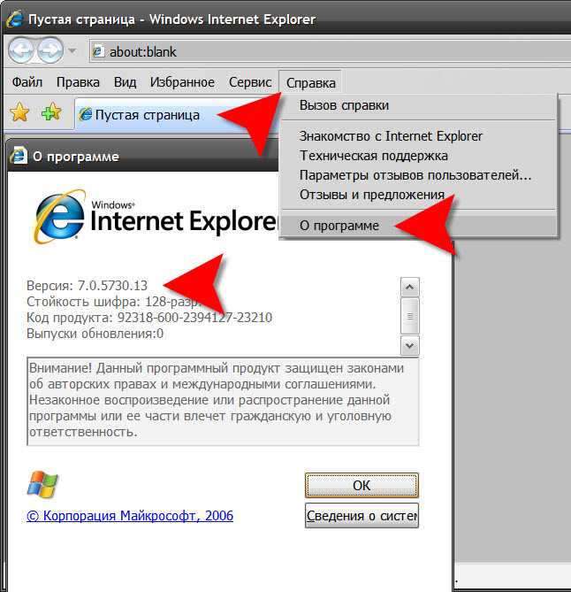 Способы определения версии internet explorer