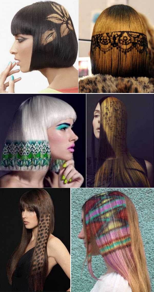 Трафаретное окрашивание волос - технология выполнения, как сделать дома, фото и видео