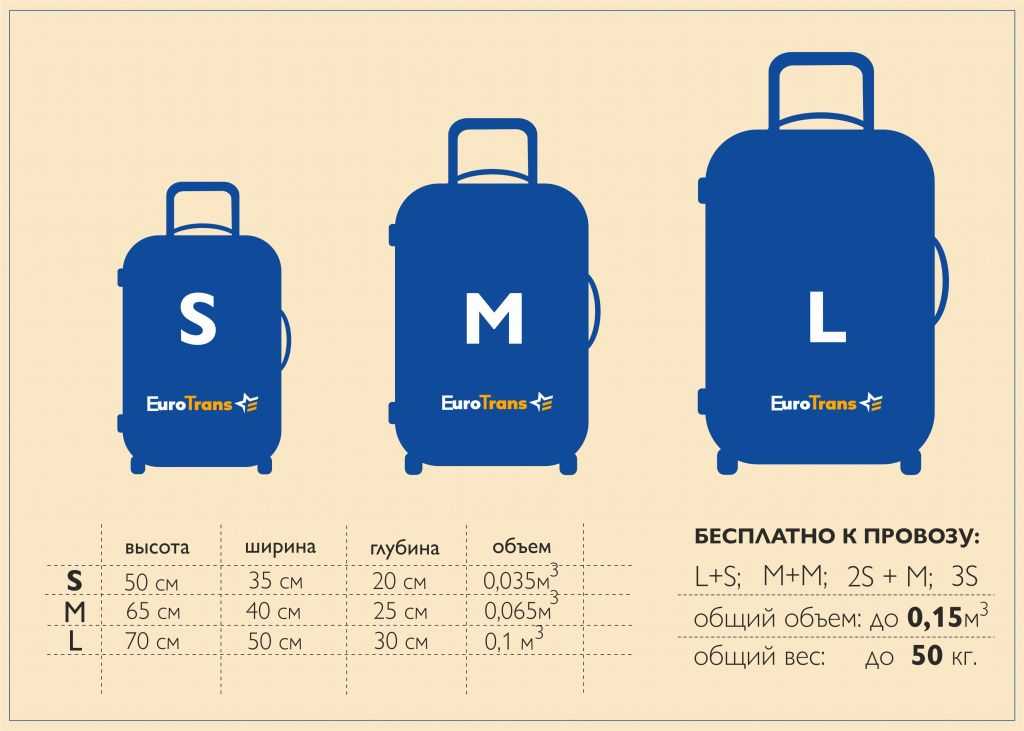 Размер чемодана для багажа в самолете по двум системам мер