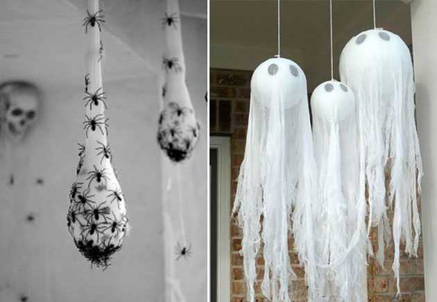 Как сделать жесткое привидение из марли для украшения помещений на хэллоуин
