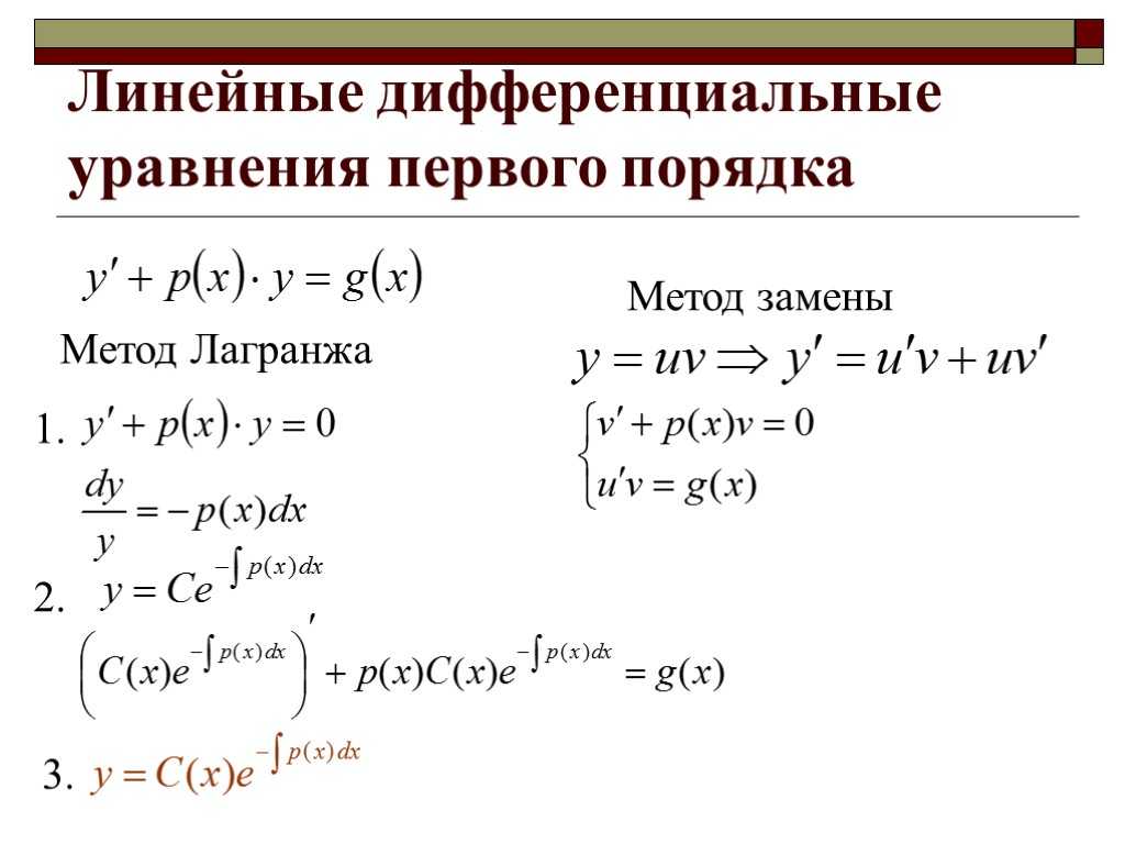 Определения и понятия теории дифференциальных уравнений